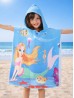 Kids Mermaid Patterned Hoodie Towel